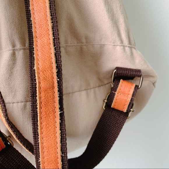 【SOLD】Korean Vintage khkai canvas Backpack - Picture 6 of 9